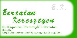 bertalan keresztyen business card